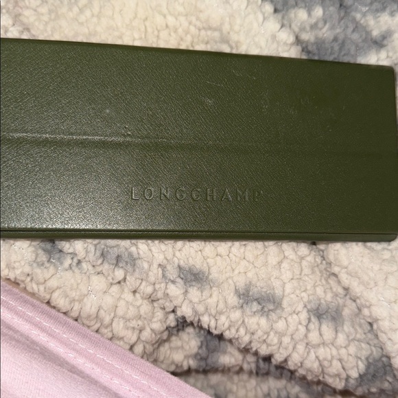 Longchamp glasses black metal frame with gold trim and case
